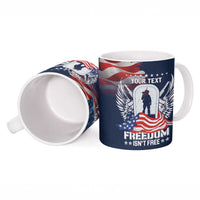 Never Forget Freedom American Memorial Day Personalized Ceramic Mug
