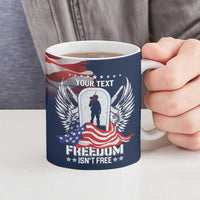 Never Forget Freedom American Memorial Day Personalized Ceramic Mug