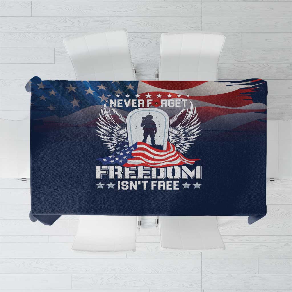 Never Forget Freedom American Memorial Day Tablecloth