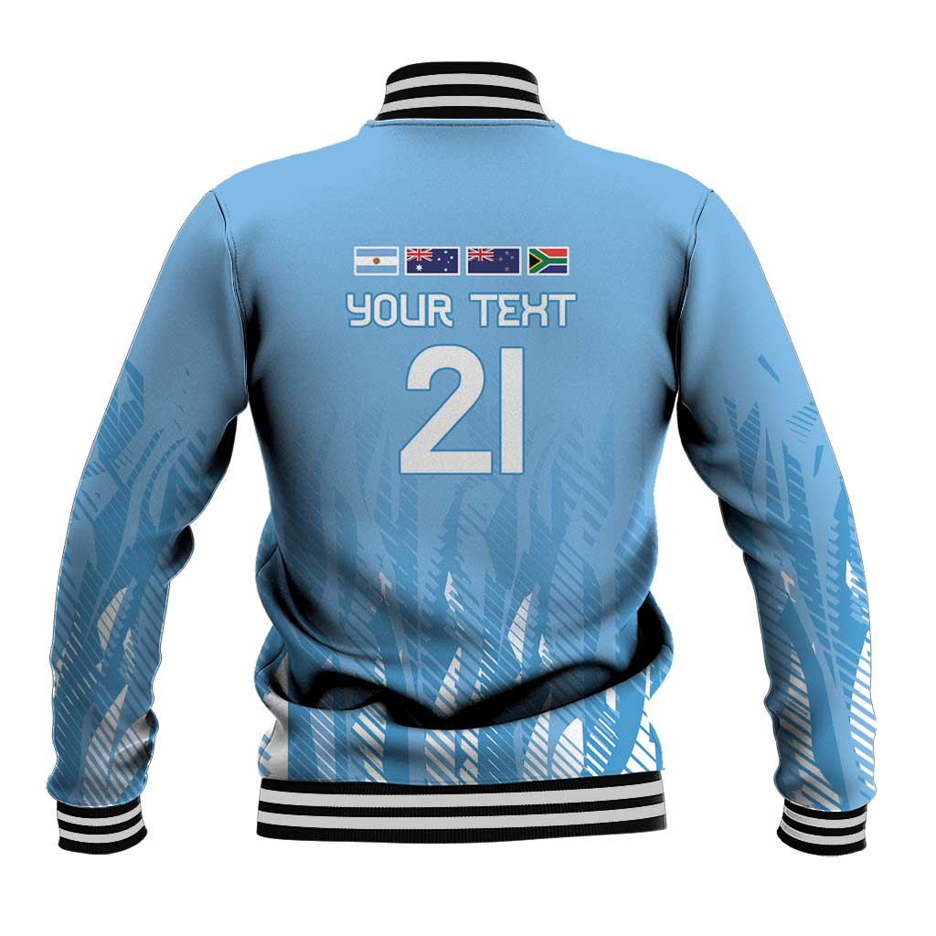 Argentina Rugby Custom Baseball Jacket Glory Be To Pumas - Wonder Print Shop