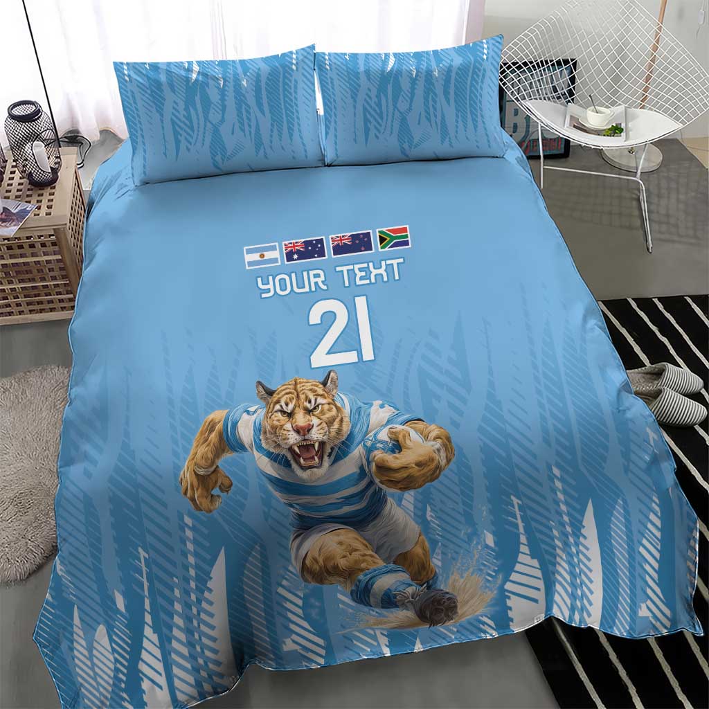 Argentina Rugby Custom Bedding Set Glory Be To Pumas - Wonder Print Shop