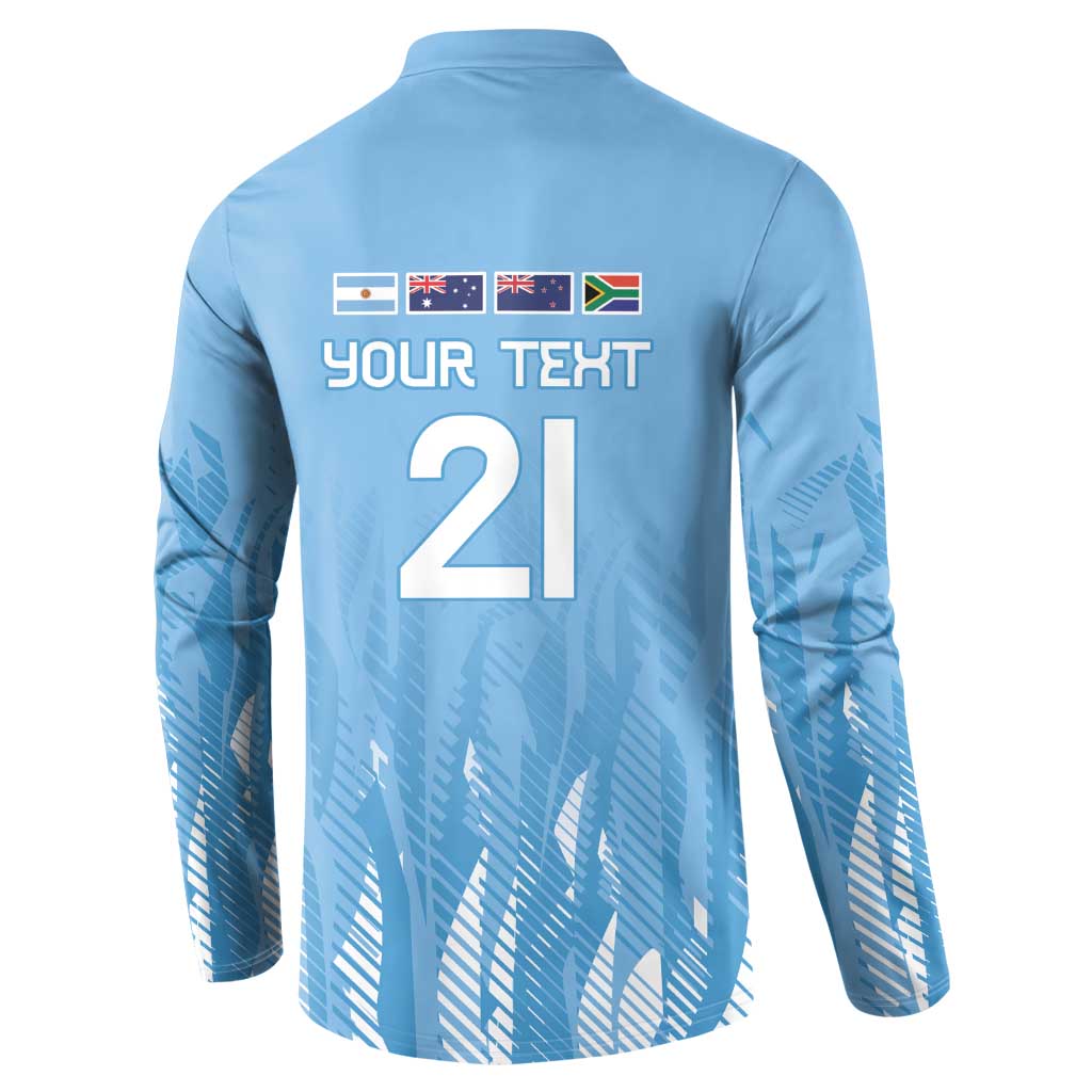 Argentina Rugby Custom Button Sweatshirt Glory Be To Pumas - Wonder Print Shop