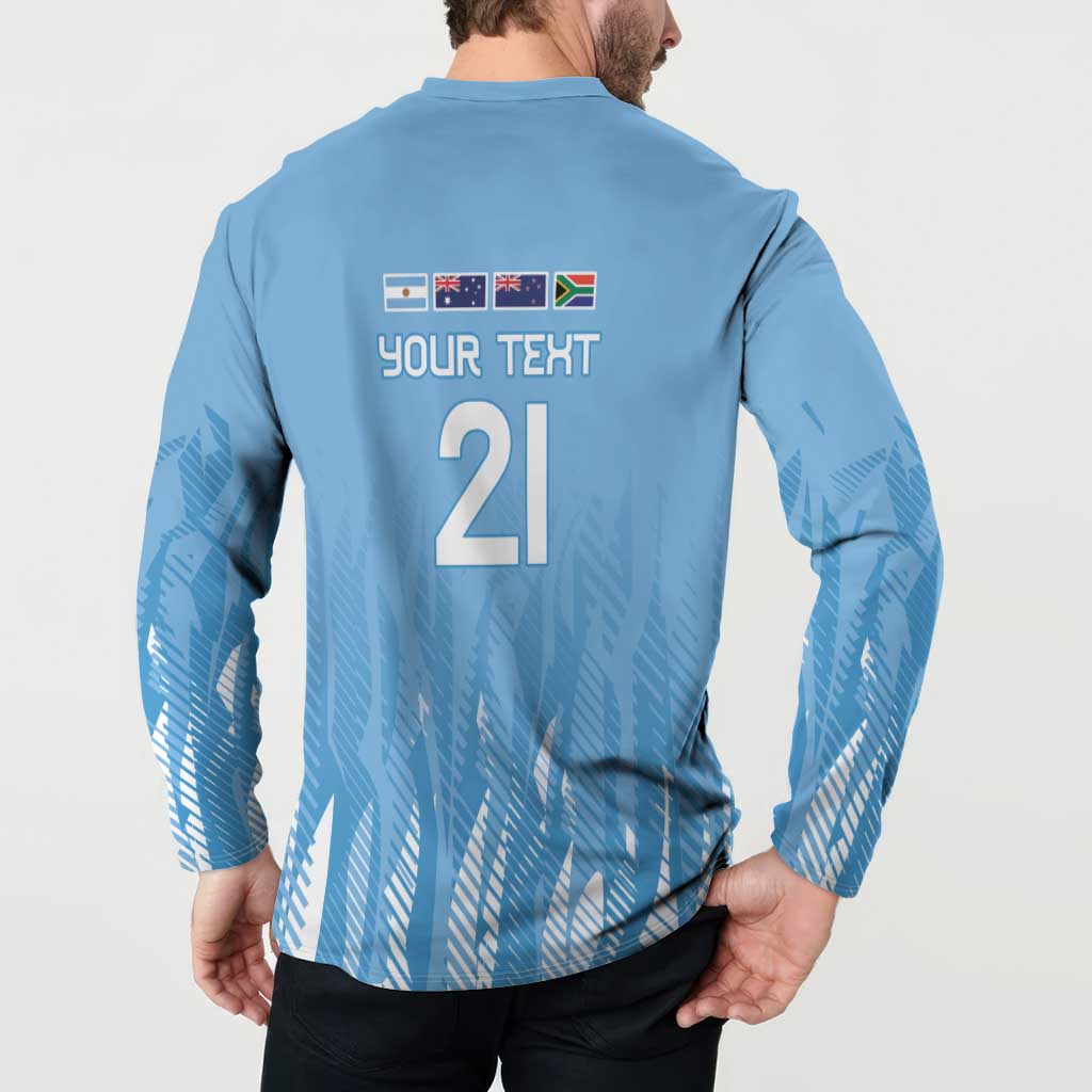 Argentina Rugby Custom Button Sweatshirt Glory Be To Pumas - Wonder Print Shop