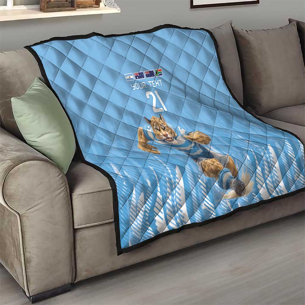 Argentina Rugby Custom Quilt Glory Be To Pumas - Wonder Print Shop