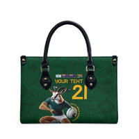 South Africa Rugby Custom Leather Bag Glory Be To Springboks - Wonder Print Shop