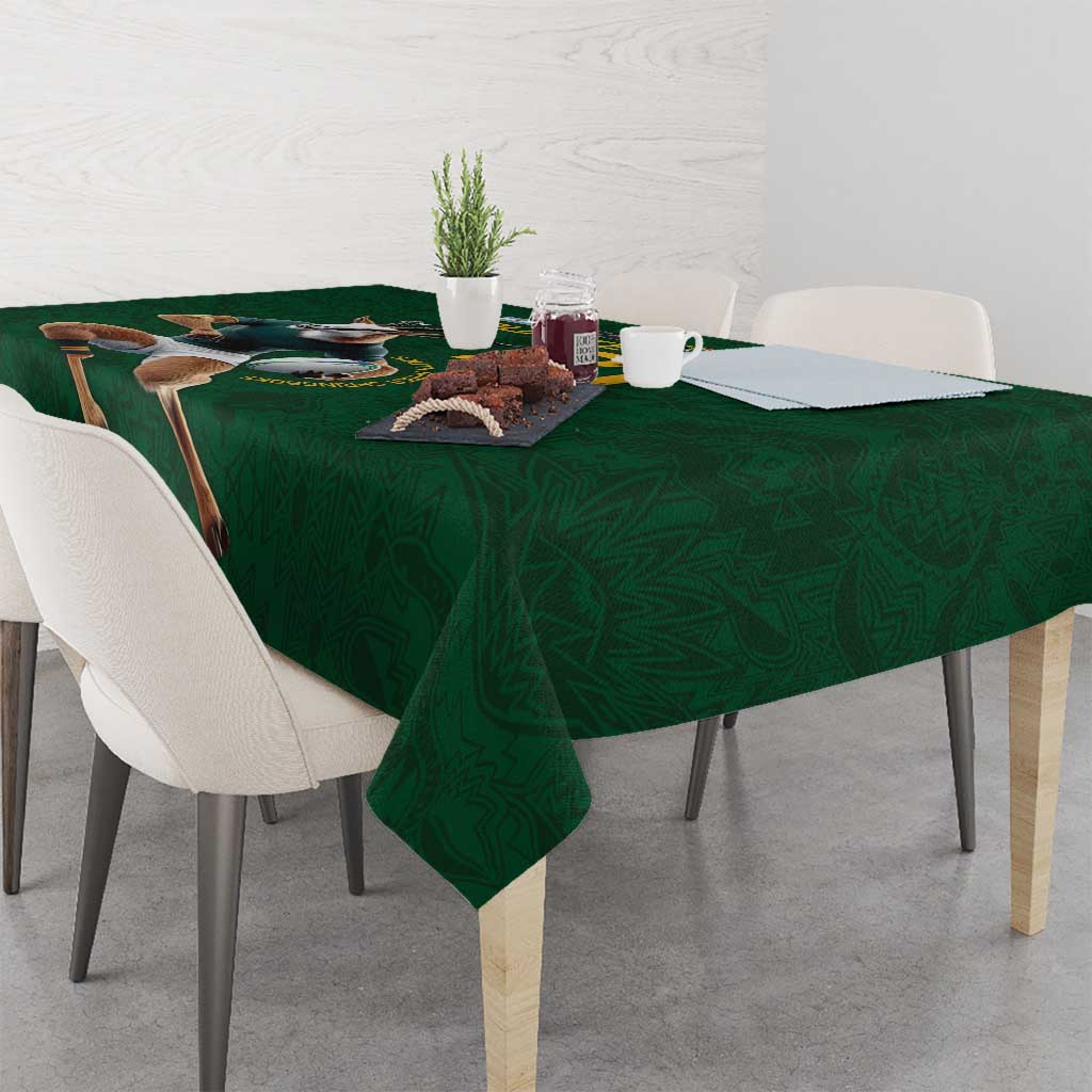 South Africa Rugby Custom Tablecloth Glory Be To Springboks - Wonder Print Shop