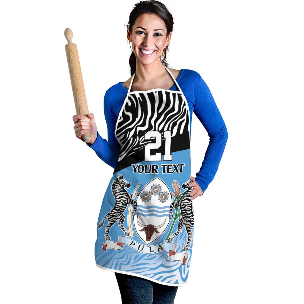 Botswana Cricket Custom Apron Baggy Blues Zebra Skins Pattern - Wonder Print Shop