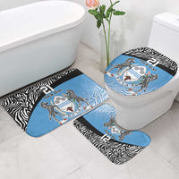 Botswana Cricket Custom Bathroom Set Baggy Blues Zebra Skins Pattern - Wonder Print Shop