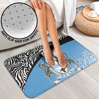 Botswana Cricket Custom Bathroom Set Baggy Blues Zebra Skins Pattern - Wonder Print Shop