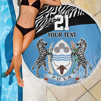 Botswana Cricket Custom Beach Blanket Baggy Blues Zebra Skins Pattern - Wonder Print Shop