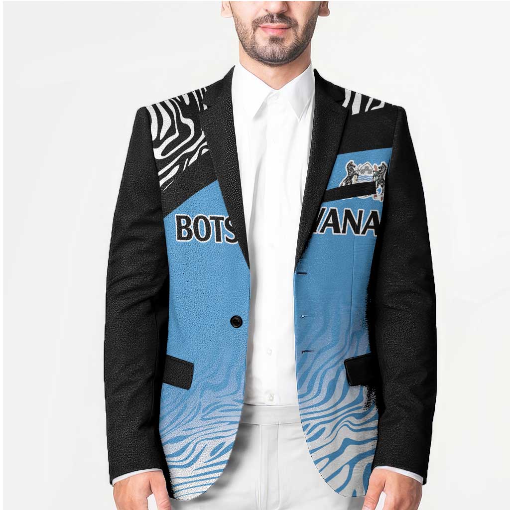 Botswana Cricket Custom Blazer Baggy Blues Zebra Skins Pattern - Wonder Print Shop