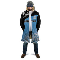 Botswana Cricket Custom Cloak Baggy Blues Zebra Skins Pattern - Wonder Print Shop