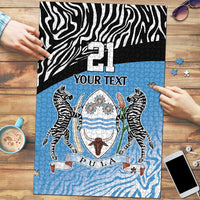 Botswana Cricket Custom Puzzle Baggy Blues Zebra Skins Pattern - Wonder Print Shop