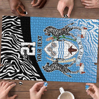 Botswana Cricket Custom Puzzle Baggy Blues Zebra Skins Pattern - Wonder Print Shop