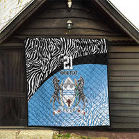 Botswana Cricket Custom Quilt Baggy Blues Zebra Skins Pattern - Wonder Print Shop