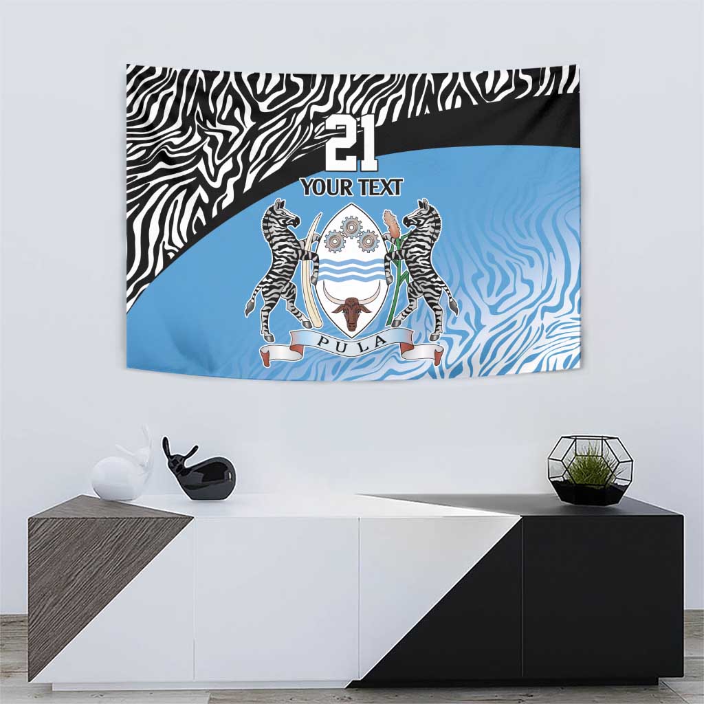 Botswana Cricket Custom Tapestry Baggy Blues Zebra Skins Pattern - Wonder Print Shop