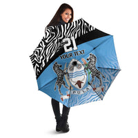 Botswana Cricket Custom Umbrella Baggy Blues Zebra Skins Pattern - Wonder Print Shop