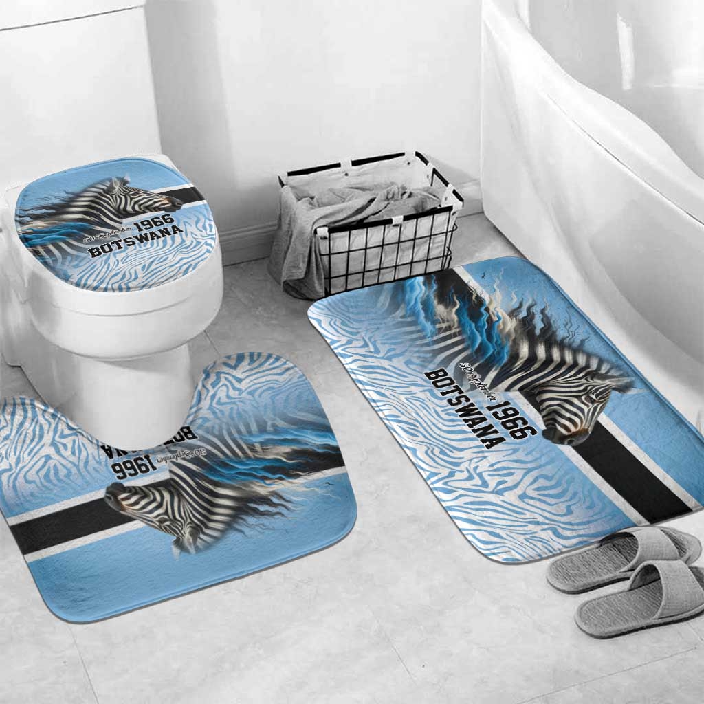 Botswana Independence Day 1966 Bathroom Set Tribal Zebra Skins Pattern - Wonder Print Shop