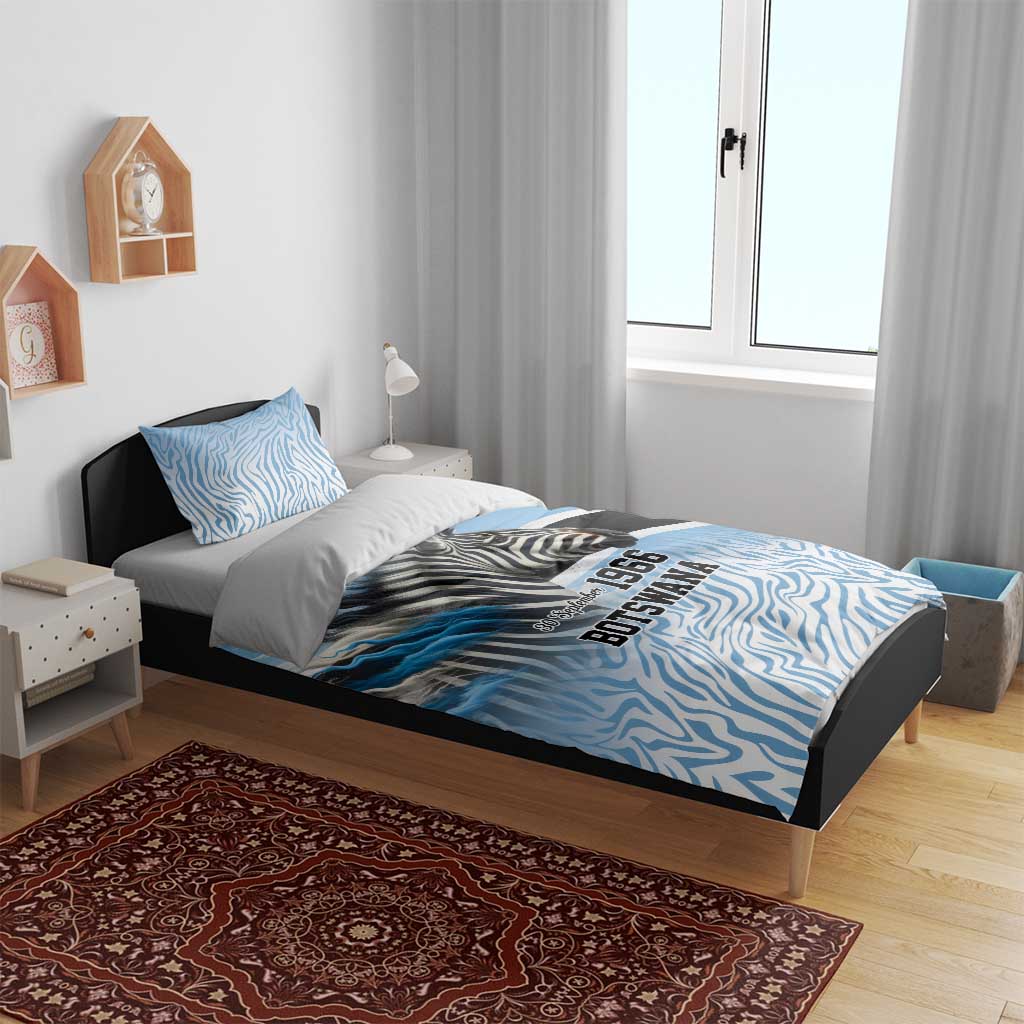 Botswana Independence Day 1966 Bedding Set Tribal Zebra Skins Pattern - Wonder Print Shop