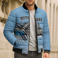 Botswana Independence Day 1966 Bomber Puffer Jacket Tribal Zebra Skins Pattern - Wonder Print Shop