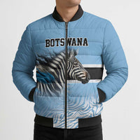 Botswana Independence Day 1966 Bomber Puffer Jacket Tribal Zebra Skins Pattern - Wonder Print Shop