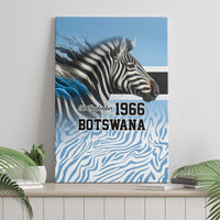 Botswana Independence Day 1966 Canvas Wall Art Tribal Zebra Skins Pattern - Wonder Print Shop