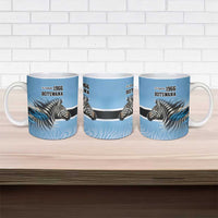 Botswana Independence Day 1966 Ceramic Mug Tribal Zebra Skins Pattern - Wonder Print Shop
