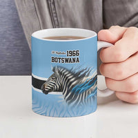 Botswana Independence Day 1966 Ceramic Mug Tribal Zebra Skins Pattern - Wonder Print Shop