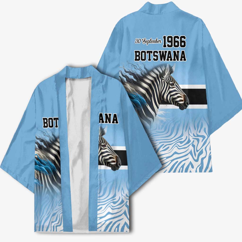 Botswana Independence Day 1966 Kimono Tribal Zebra Skins Pattern - Wonder Print Shop