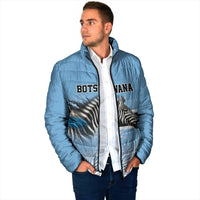 Botswana Independence Day 1966 Padded Jacket Tribal Zebra Skins Pattern - Wonder Print Shop