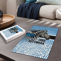 Botswana Independence Day 1966 Puzzle Tribal Zebra Skins Pattern - Wonder Print Shop