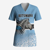 Botswana Independence Day 1966 Scrub Top Tribal African Zebra Skins Pattern