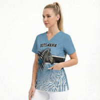 Botswana Independence Day 1966 Scrub Top Tribal African Zebra Skins Pattern