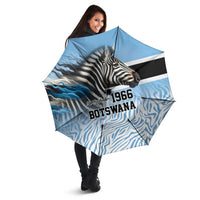 Botswana Independence Day 1966 Umbrella Tribal Zebra Skins Pattern - Wonder Print Shop