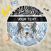 Botswana Personalized Beach Blanket Zebra Skins Pattern - Wonder Print Shop