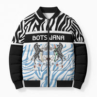 Botswana Personalized Bomber Puffer Jacket Zebra Skins Pattern - Wonder Print Shop