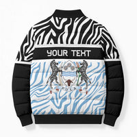 Botswana Personalized Bomber Puffer Jacket Zebra Skins Pattern - Wonder Print Shop