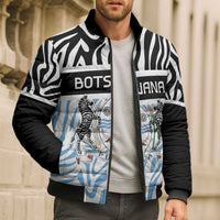 Botswana Personalized Bomber Puffer Jacket Zebra Skins Pattern - Wonder Print Shop