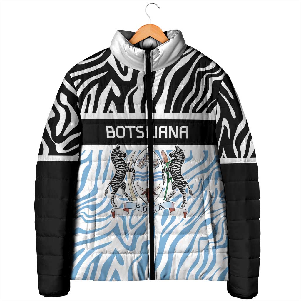 Botswana Personalized Padded Jacket Zebra Skins Pattern - Wonder Print Shop
