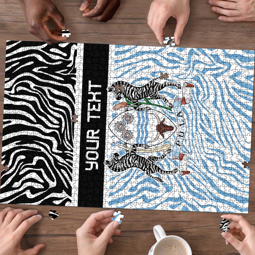 Botswana Personalized Puzzle Zebra Skins Pattern - Wonder Print Shop