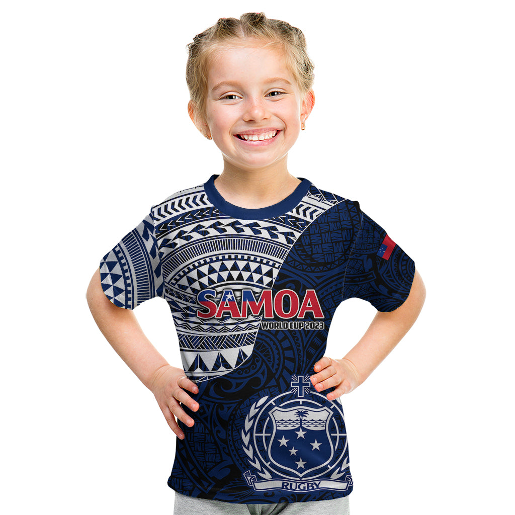 Custom Samoa Rugby Kid T Shirt Proud Samoa World Cup 2023 - Wonder Print Shop