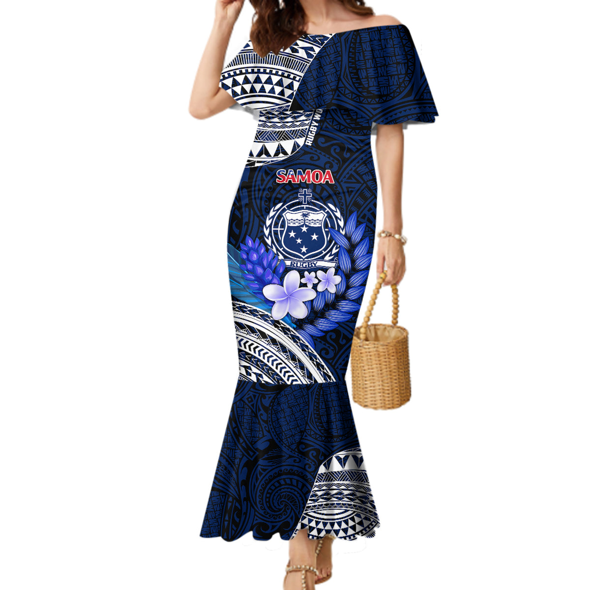 Custom Samoa Rugby Mermaid Dress Proud Samoa World Cup 2023 - Wonder Print Shop