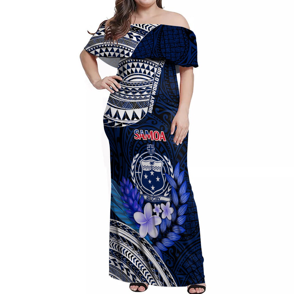 Custom Samoa Rugby Off Shoulder Maxi Dress Proud Samoa World Cup 2023 - Wonder Print Shop