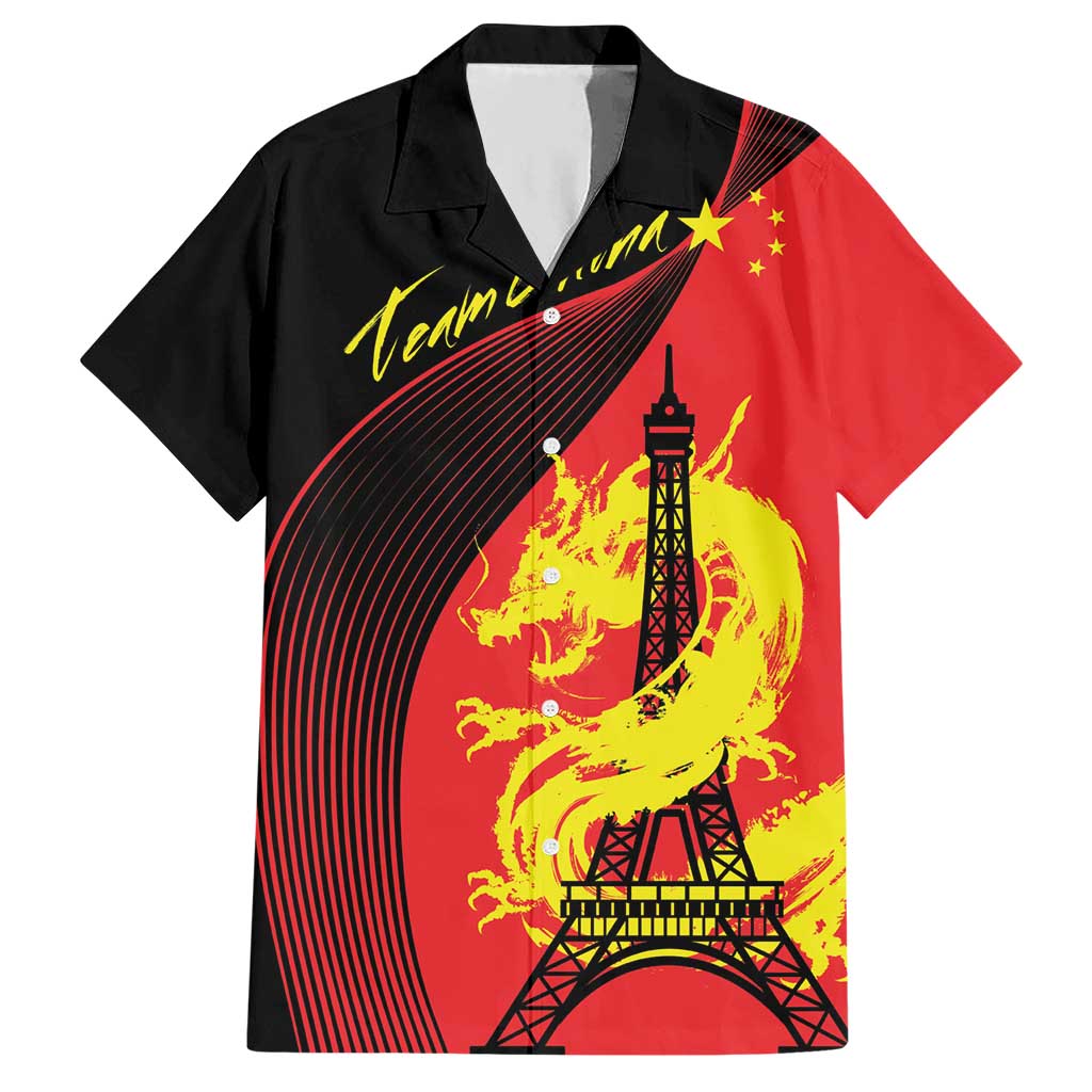 Personalized China Summer Sport Hawaiian Shirt Dragon With Eiffel Tower Go Paris 2024 - Wonder Print Shop