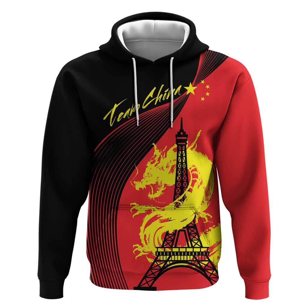 Personalized China Summer Sport Hoodie Dragon With Eiffel Tower Go Paris 2024 - Wonder Print Shop