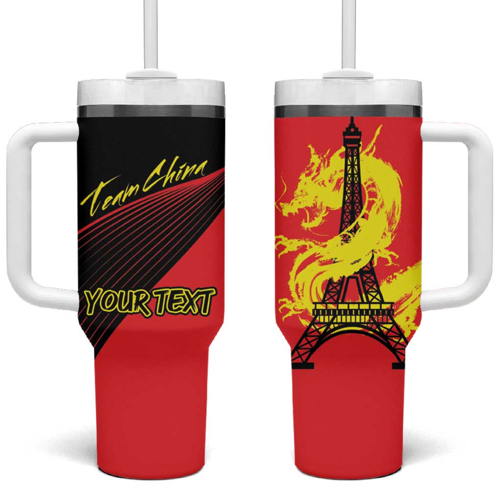 Personalized China Summer Sport Tumbler With Handle Dragon With Eiffel Tower Go Paris 2024