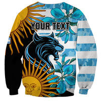 Unisex crewneck sweatshirt with lion head graphic and custom text placeholder