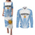 Argentina Rugby Couples Matching Puletasi Dress and Long Sleeve Button Shirts World Cup 2023 Los Pumas Go Champion LT9 - Wonder Print Shop