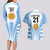 Custom Argentina Rugby Couples Matching Long Sleeve Bodycon Dress and Hawaiian Shirt World Cup 2023 Los Pumas Go Champion LT9 - Wonder Print Shop