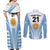 Custom Argentina Rugby Couples Matching Off Shoulder Maxi Dress and Long Sleeve Button Shirts World Cup 2023 Los Pumas Go Champion LT9 - Wonder Print Shop